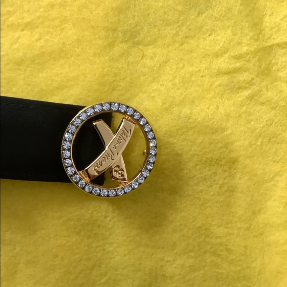 Paloma Picasso Leather Belt with Rhinestone Buckle - Picture 4 of 4